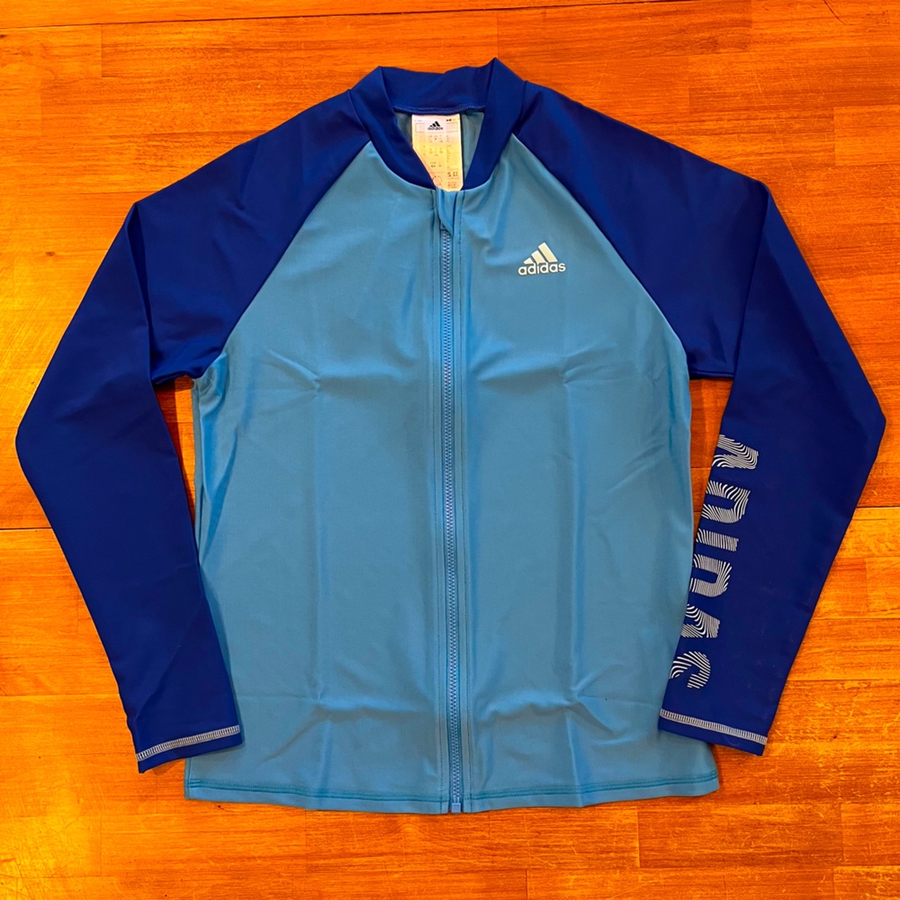 ADIDAS Kid’s Long Sleeve Zip-Up Rashguard - Picture 7 of 7